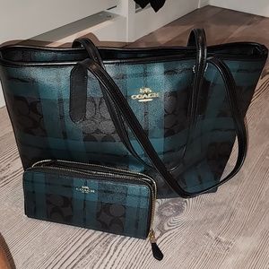PLAID COACH PURSE AND MATCHING WALLET!